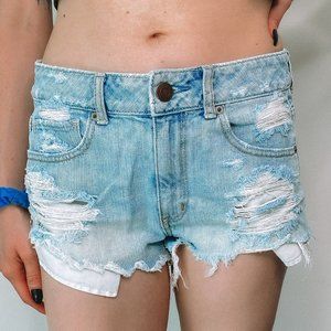 American Eagle Outfitters Distressed Light Wash Jean Shorts